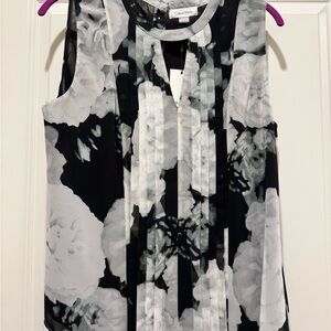 Calvin Klein Monochrome Floral Blouse